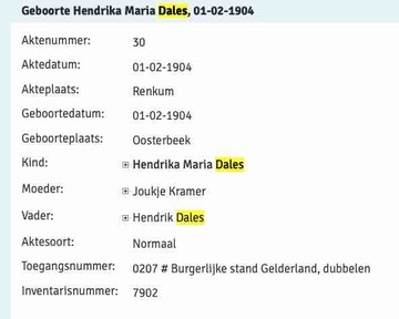 Hendrika Maria DALES